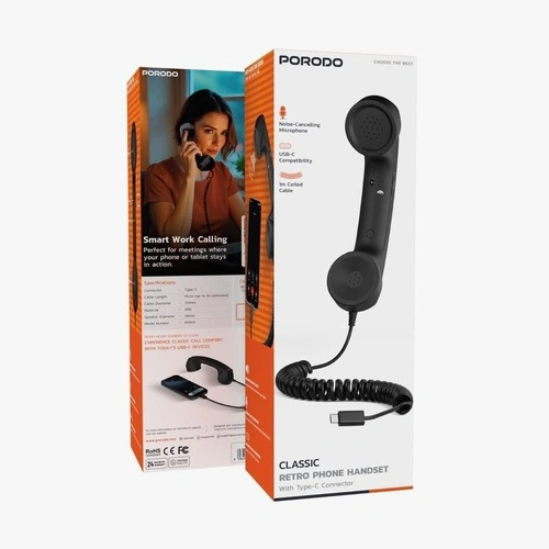 گوشی کلاسیک رومیزی پرودو مدل PD569BK با کانکتور Type-C